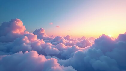 Subtle gradient sky, clouds seamlessly looping , ethereal, canvas, pattern