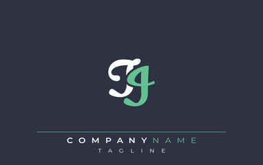 Elegant Stylized TI Lettering Design. Stylish Modern Logo featuring Monogram Letters in White and Teal Shade