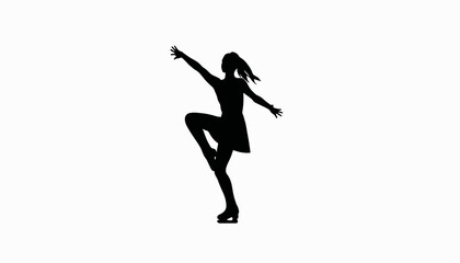 Graceful skater spinning in silhouette, artistic expression