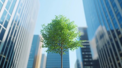 Tree in cityscape