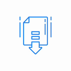 document with download icon sign vector