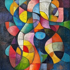 Fototapeta premium An abstract representation of creativity symbolizing the minority, with vibrant, unconventional shapes and colors