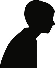 a boy head silhouette vector
