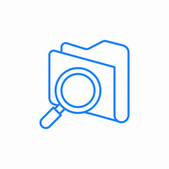 folder magnifier view icon sign vector