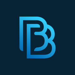 Creative Abstract B Monogram Symbol with Shadow Effect