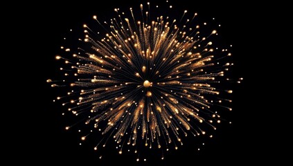 Fototapeta premium Bright fireworks burst against a dark night sky during a festive celebration in town