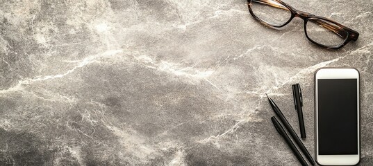 An office environment with a laptop, notebook, a hand, and office supplies on a gray background, embodying the idea of solution, business planning, financial analysis, accounting, start up or