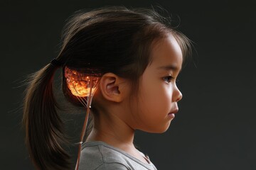 The meeting of a young mind with a digital visualization of the brain occurs