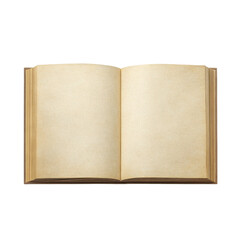 Naklejka premium Open antique book pages blank template isolated on transparent background