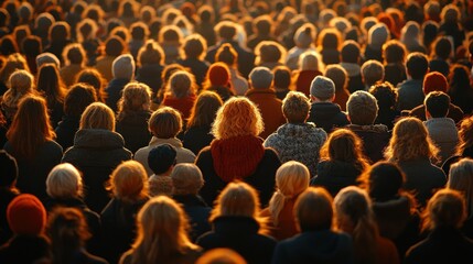 Massive crowd gathering outdoors