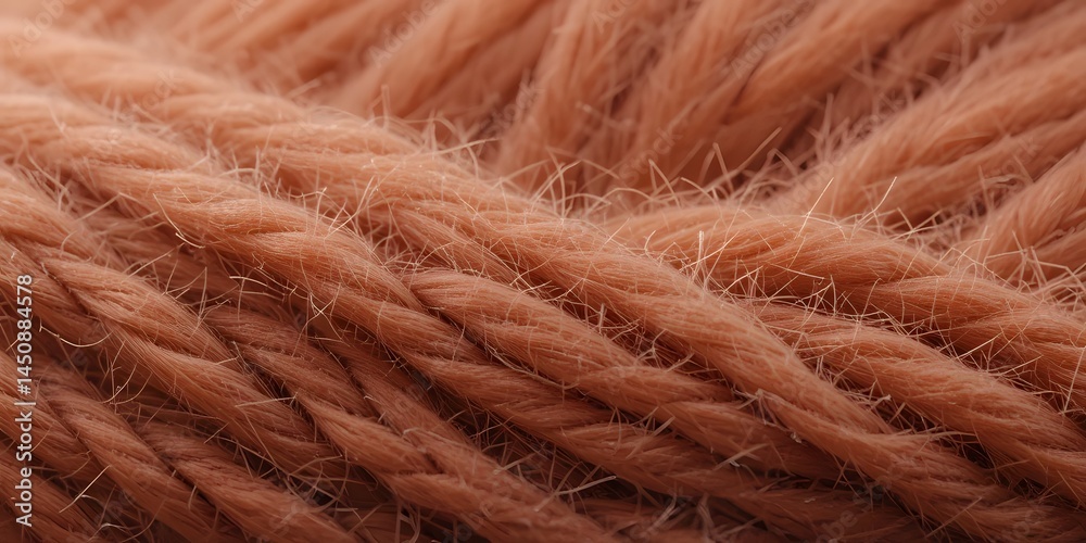 Poster wool thread macro photography, a close-up view reveals the texture. showing individual fibers detail