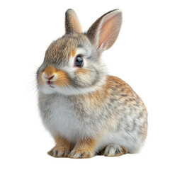 Obraz premium Cute rabbit sitting in a garden animal portrait nature setting. Isolated on transparent background, png.