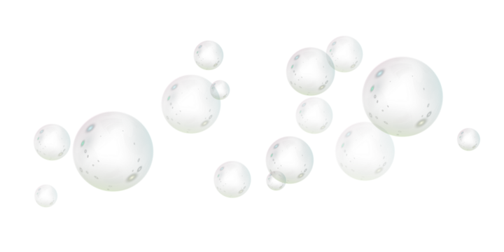 Realistic soap vector bubbles png isolated on transparent background. The effect of falling and flying bubbles. Glass bubble effect.	
