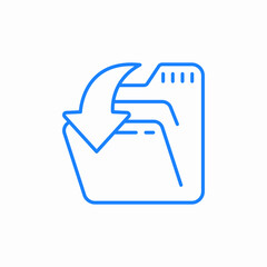 folder with arrow down icon sign vector