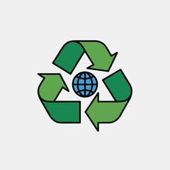 Obraz premium Global Recycling Symbol with Earth Core