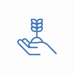 hand plant growth icon sign vector