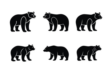 Naklejka premium Clean Bear Silhouette Design