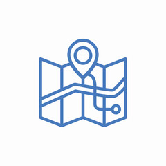 map location route icon sign vector