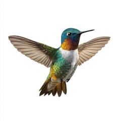 Fototapeta premium Hummingbird with wings spread isolated on white background