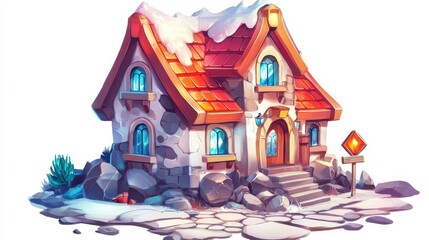 casino, gambling, games of chance, hazard and insecurity concept - close up of house of playing cards over white background illustration