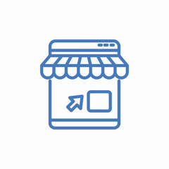 online store with arrow icon sign vector