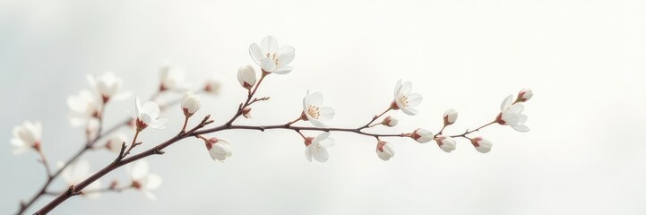 Delicate branchlets curve and bend on a white background, white, delicate