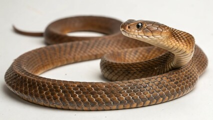 Obraz premium Brown Snake on studio background
