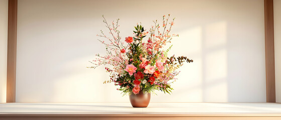 Elegant Pink Floral Arrangement In Vase