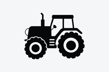 Modern Minimal Black Farm Tractor Silhouette