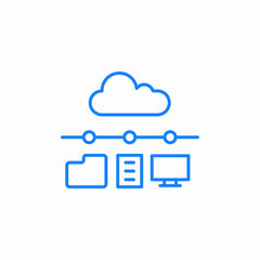 cloud data sync icon sign vector