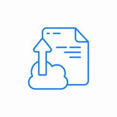 document cloud upload icon sign vector