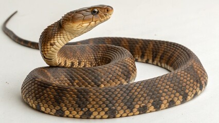 Fototapeta premium Brown Water Snake on studio background