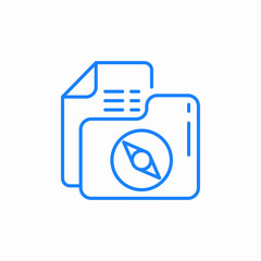 document folder navigation icon sign vector