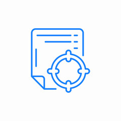 document target focus icon sign vector