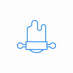 rolling pin dough icon sign vector