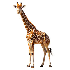 Obraz premium Sassy Giraffe Posing Confidently White Background