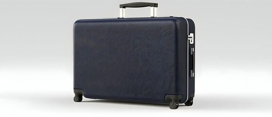 Stylish Dark Blue Suitcase With Abstract Gray Pattern
