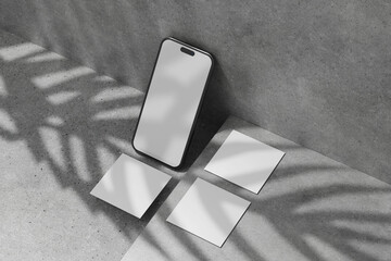 Modern Smartphone and Social Media post Mockup Template for Branding and Design, 3d rendering