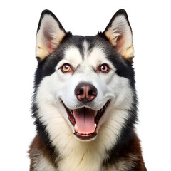 Fototapeta premium Siberian Husky with a Big Smile White Background
