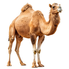 Single Humped Camel on White Background