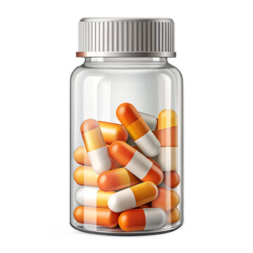 medicine bottle and pills