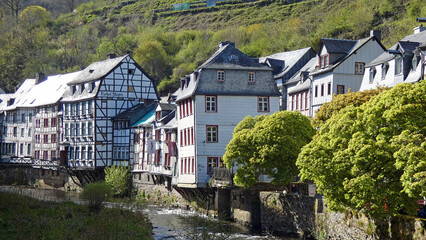Obraz premium Historic old town of Monschau voted Germany's most beautiful small town