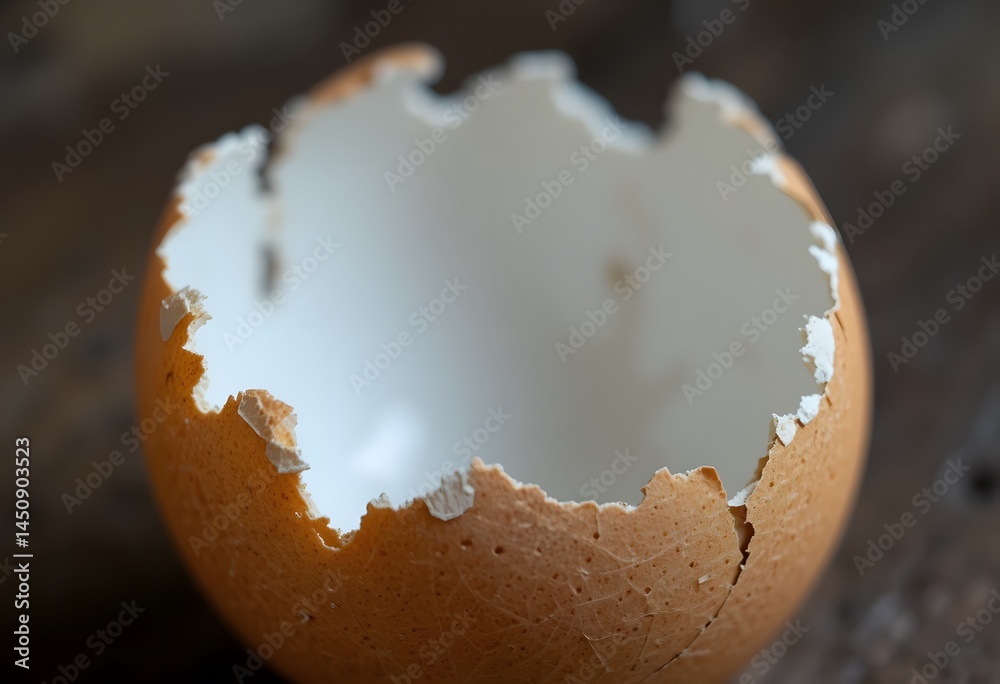 Poster delicate beauty of a broken egg. cracks reveal texture and fragility. perfect for representing new b