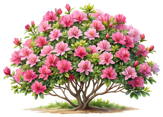 Fototapeta premium tree illustration of pink roses 