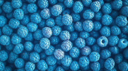 Blue Harvest: Natural Texture of Ripe Fragrant Blue Raspberries

