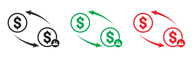 Cost reduction icon Thin line art isolated