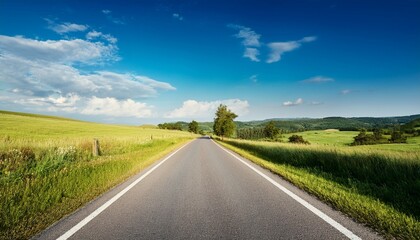 Fototapeta premium picturesque country road and clear sky