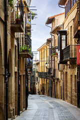 Fototapeta premium Old street in Laguardia, Álava, Basque Country, Spain.