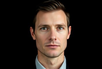 Fototapeta premium Male portrait on black background