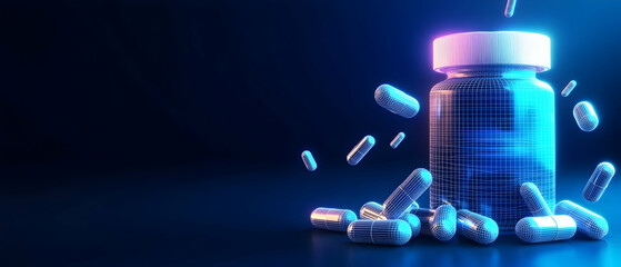 Glowing Digital Medicine Bottle